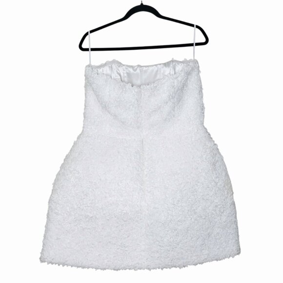 Nadine Merabi Maisy White 3D Floral Applique Corset Strapless Mini Dress XL - Picture 8 of 14